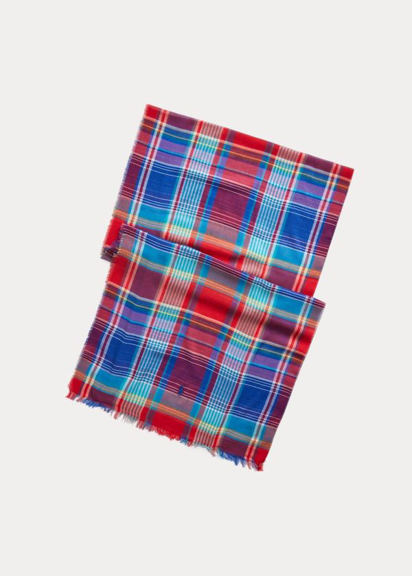 Men's Polo Ralph Lauren Plaid Cotton-Blend Scarf | 639257DAR